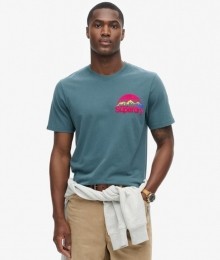 GreatOutdoorT-shirtmetPrintopdeBorstBlauwGrootteL