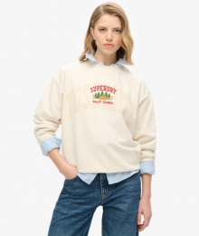 TravelSouvenirSweatshirtmetRondeHalsenLossePasvormCrmeGrootte40