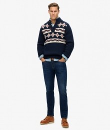 VintageSlimfitJeansvanBiologischKatoenmetRechtePijpenBlauwGrootte3032