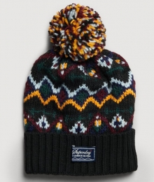 BeaniemetFairIsle-patroonZwartGrootte1SIZE