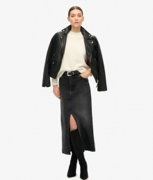 DenimMaxirokmetSplitZwartGrootte32