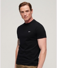 EssentialT-shirtvanBiologischKatoenmetMicrologoZwartGrootteM