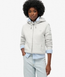 EssentialHoodiemetRitsenBorgvoeringLichtgrijsGrootte44