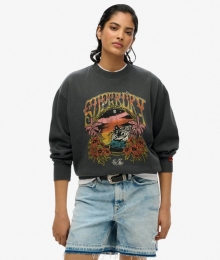 PsychSurfLooseSweatshirtmetRondeHalsZwartGrootte38