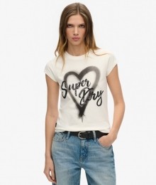 EmbellishedPunkT-shirtmetKapmouwenWitGrootte36
