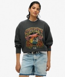 PsychSurfLooseSweatshirtmetRondeHalsZwartGrootte42