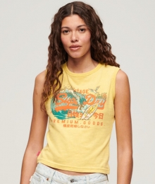 SlimfitHemdtopjemetLAVintageLogoGeelGrootte44
