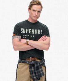 SurplusT-shirtmetPrintZwartGrootteL