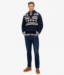 VintageSlimfitJeansvanBiologischKatoenmetRechtePijpenBlauwGrootte3234