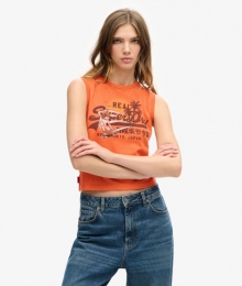 SlimfitHemdtopjemetLAVintageLogoOranjeGrootte40