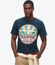 WorkwearT-shirtmetGasolineOpdrukBlauwGrootteM
