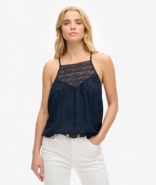 CamiStrandtopjemetKantBlauwGrootte38