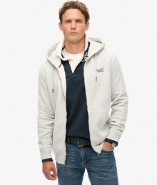 EssentialLogoHoodiemetRitsLichtgrijsGrootteS