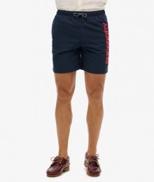 GerecycledZwemshortmetSportprint-43cmBlauwGrootteXL