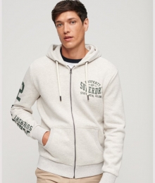 AthleticCollegeHoodiemetGrafischePrintenRitsGrijsGrootteL