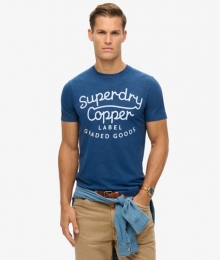 CopperLabelT-shirtmetTekstBlauwGrootteXxl