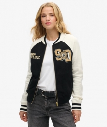 CollegeJerseyBomberjackmetGrafischePrintZwartGrootte38