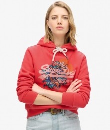 TokyoHoodiemetVintageLogoenGrafischePrintRoodGrootte40