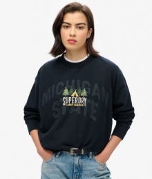 TravelSouvenirSweatshirtmetRondeHalsenLossePasvormBlauwGrootte42