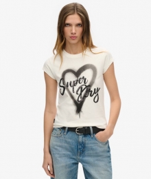 EmbellishedPunkT-shirtmetKapmouwenWitGrootte38