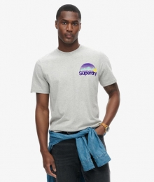 GreatOutdoorT-shirtmetPrintopdeBorstLichtgrijsGrootteL