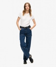 DenimTimmermansbroekvanBiokatoenmetMiddelhogeTailleDonkerblauwGrootte3232