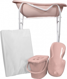 MamaLoesLichtRozeBadsetInclWitteBadstandaard