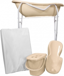 MamaLoesBeigeBadsetInclWitteBadstandaard
