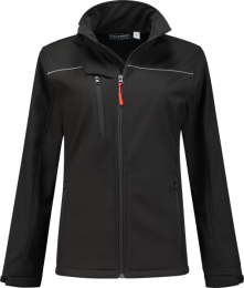 Workman25261SoftshellJacketDames-Zwart-L