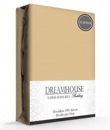 DreamhouseTopperHoeslakenKatoenTaupe-90x220cm