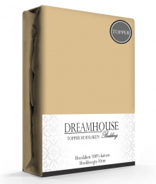 DreamhouseTopperHoeslakenKatoenTaupe-90x220cm