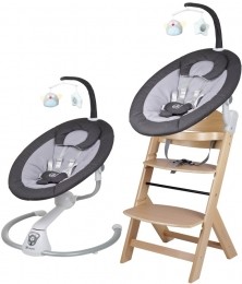 BabygoHomeyDarkGreyNatureBabyschommelenKinderstoelSet19011