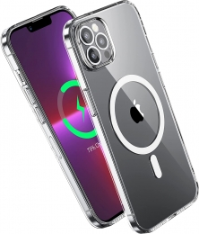 HoesjegeschiktvooriPhone13Prometmagnetischering-Siliconen-DoorzichtigeBackCover-Shockproof-Transparant