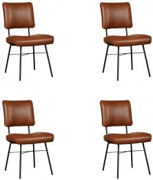 Setvan4CognaclerenindustriledesigneetkamerstoelenSolid-GranadaleerSavannahcognacleer