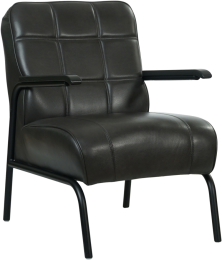 DonkergrijzelerenindustrileretrofauteuilAhead-GranadaleerGraphitedonkergrijsleer