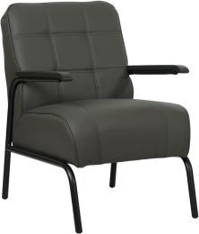 DonkergrijzelerenindustrileretrofauteuilAhead-HermesLeerAntracitedonkergrijsleer