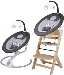 BabygoHomeyDarkGreyNatureBabyschommelenKinderstoelSet19011