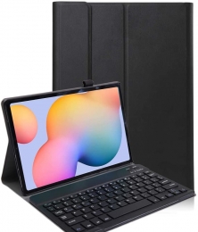 SamsungGalaxyTabS7PlusCase-Bluetoothtoetsenbordhoes-QWERTYlayout-Magneetsluiting-SleepWake-upfunctie-Zwart