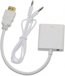 HDMInaarVGAmetaudioAdapterKabel-25cm-1080pFullHD-Wit
