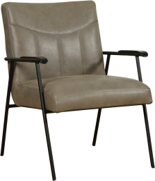 GrijzelerenindustrileretrofauteuilBeam-VintageleerStonegrijsleer