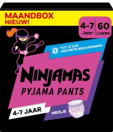 PampersNinjamas-PyjamaPantsNacht-Meisje-47jaar-Maandbox-60luierbroekjes
