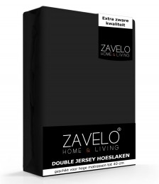ZaveloDoubleJerseyHoeslakenZwart-Lits-jumeaux160x200cm