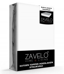 ZaveloKatoenTopperHoeslakenStrijkvrijWit-Lits-jumeaux160x200cm