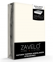 ZaveloKatoenTopperHoeslakenStrijkvrijIvoor-2-persoons140x200cm