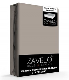 ZaveloKatoenTopperHoeslakenStrijkvrijZand-1-persoons90x220cm