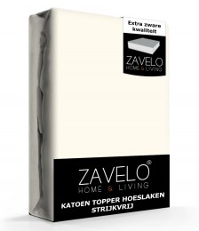 ZaveloKatoenTopperHoeslakenStrijkvrijIvoor-Lits-jumeaux180x200cm