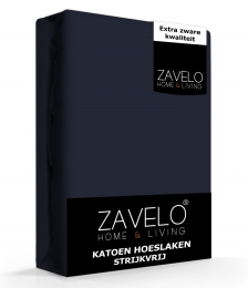 ZaveloHoeslakenKatoenStrijkvrijNavy-Lits-jumeaux180x200cm