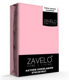ZaveloHoeslakenKatoenStrijkvrijRoze-Lits-jumeaux180x200cm