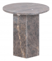 BendtRondeBijzettafelLasonyaMarmer50cm-Bruin