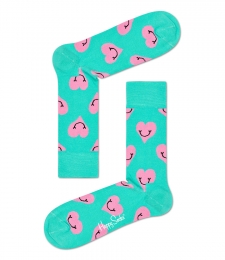HappySocksSmileHeartSokkenTurquoiseMaat36-40